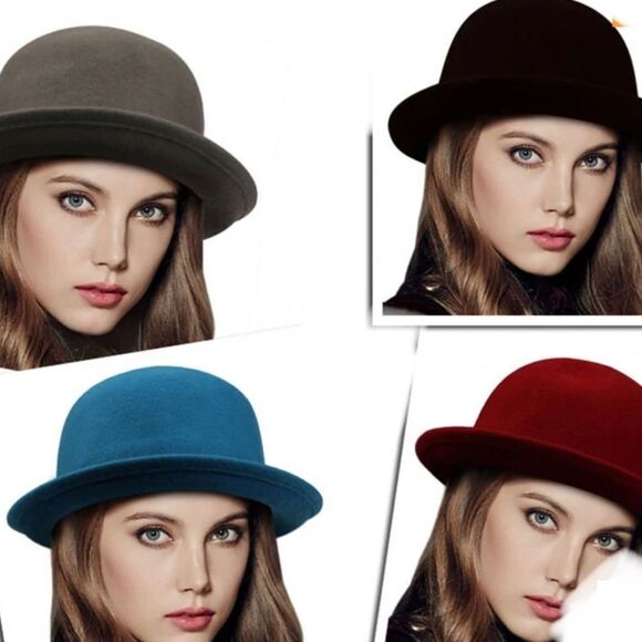 Brown Bowler Bucket Hat -NEW - Picture 3 of 4